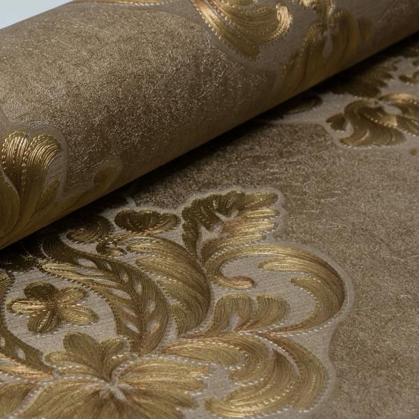 Ideale Papel De Parede Marrom Damask Dourado Ideale Pap Is