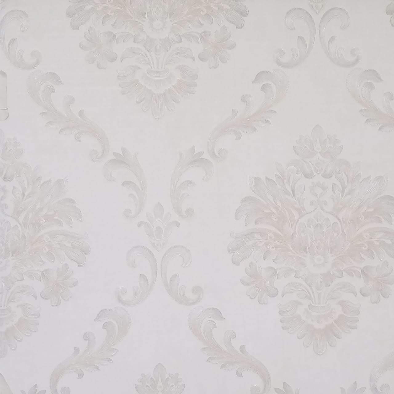 ideale papel de parede damask off white e nude ideale papéis papeis