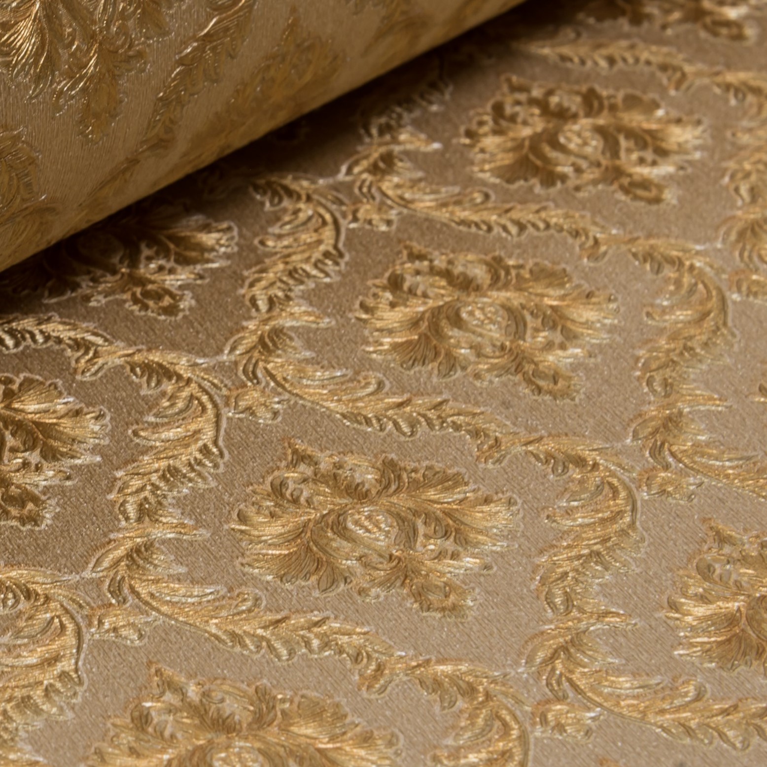 Ideale Papel De Parede Mini Damask Marrom Com Dourado Ideale Pap Is