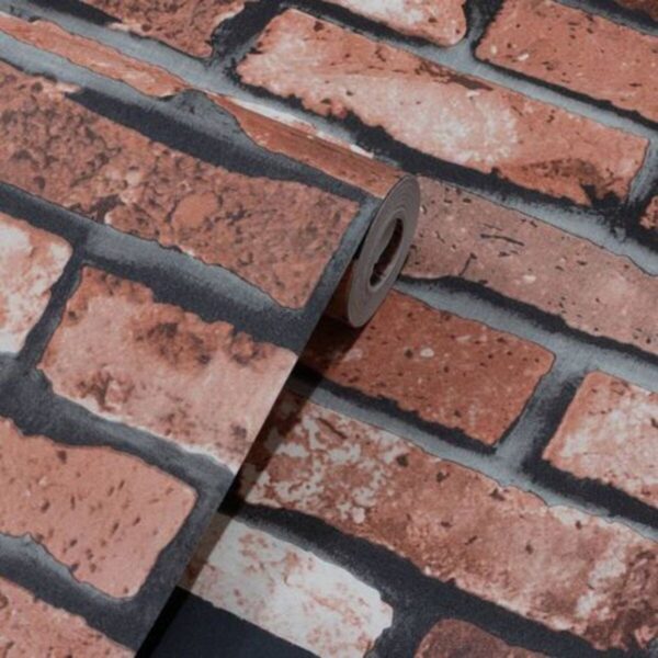 Papel de Parede Vinílico Tijolinho Vermelho PDT9103