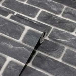 Papel de Parede Vinílico Tijolinho Cinza