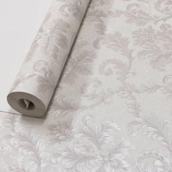 Papel de Parede Vinílico Damask Champagne com Bege