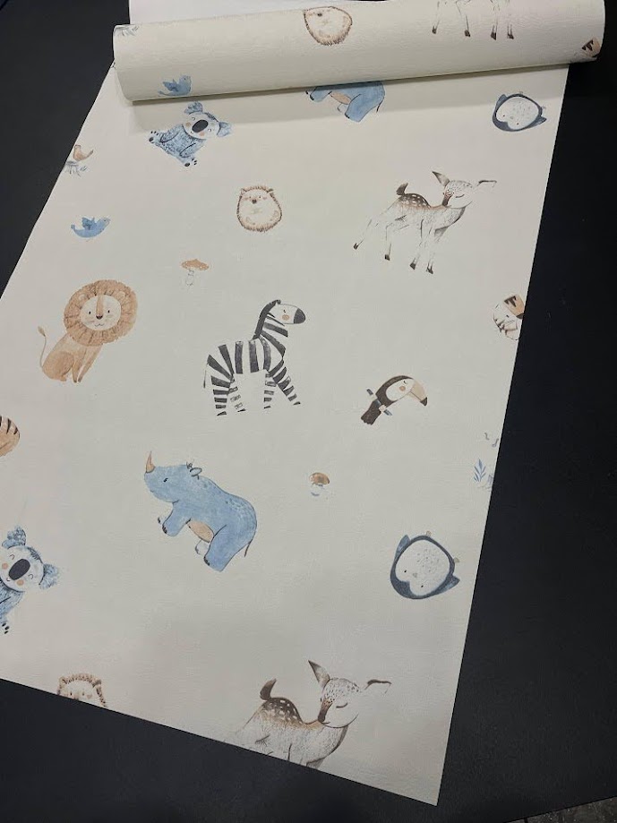 Papel de Parede Infantil Bichinhos Off White - Imagem 4