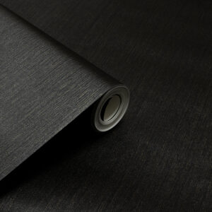 Papel de Parede Vinilico Linho Preto c/ Dourado - PDL0004