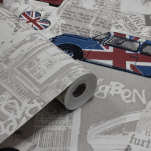 Papel de Parede Vinilico Infantil Carros Ingleses - PDI3092