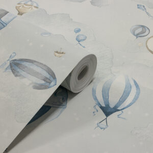 Papel de Parede Vinilico Infantil Balões Azul Fundo Cinza - PDI3112