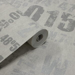 Papel de Parede Vinilico Jornal Cinza Claro - PDI3251