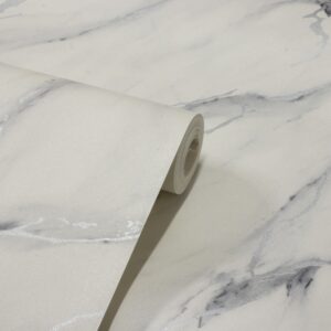 Papel de Parede Vinílico Mármore Cinza c/ Prata PDL1503