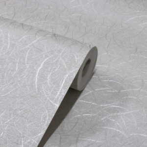 Papel de Parede Vinílico Riscado Cinza Brilhante PDL0207