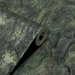 Papel de Parede Vinílico Mármore Preto c/ Verde PDL8105