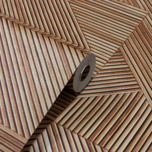 Papel de Parede Vinílico Madeira Filetada Escura PDT1305