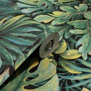 Papel de Parede Vinilico Folhar Tons em Verde Folhar Tons em Verde Amarelo Vibrante PDF4301