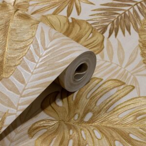 Papel de Parede Vinilico Floral Tons de Bege PDF9032