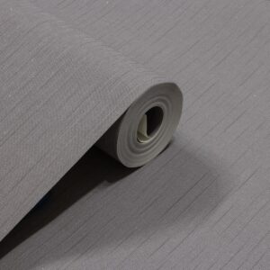 Papel de Parede Vinílico Linho Cinza Escuro c/ Brilho PDI9610