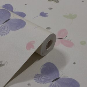 Papel de Parede Vinílico Infantil Borboleta Lilás PDI9618