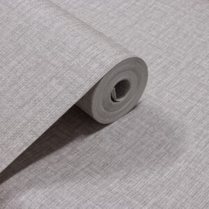 Papel de Parede Vinílico Linho Cinza Claro PDL0402