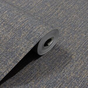 Papel de Parede Vinilico Linho Preto com Dourado PDL1710