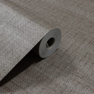 Papel de Parede Vinilico Linho Marrom Escuro c/ Trama PDL5589